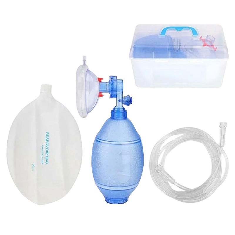 Adult Ambu Bag Manual Resuscitator with Oxygen Reservoir – BVM Emergency Resuscitation Kit