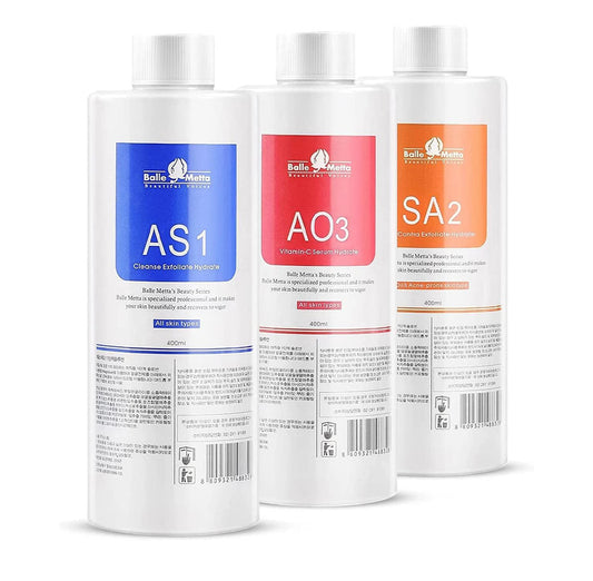 Hydra Facial Solution Set SA2, AS1, AO3 – Professional Hydra Dermabrasion Serum Kit for Skin Rejuvenation