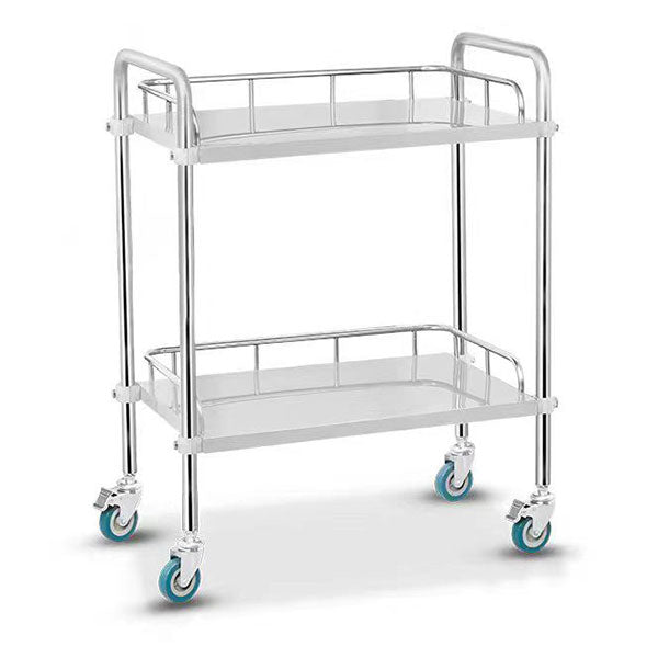 Medical Instrument Trolley Stainless Steel – Hospital Utility Cart with Wheels | Clinic & Surgical Equipment Trolley UAE