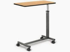 Over Bed Table – Adjustable Height Bedside Study & Medical Use Table with Wheels